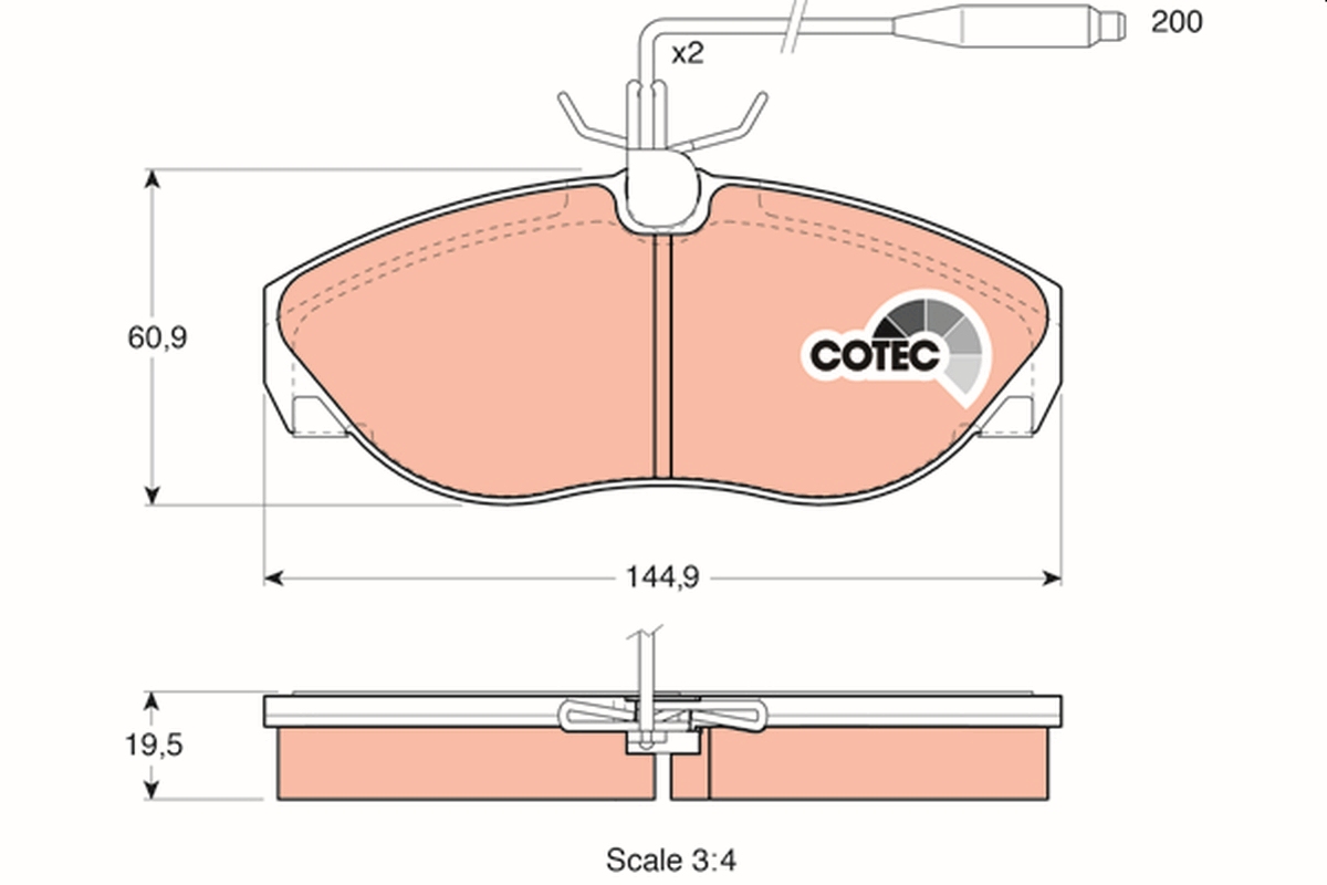Brake Pad Set, disc brake - GDB1105 TRW