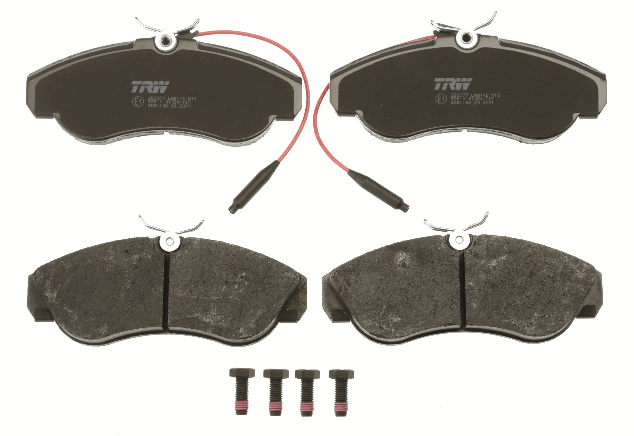 Kit pastiglie freno, Freno a disco - GDB1106 TRW