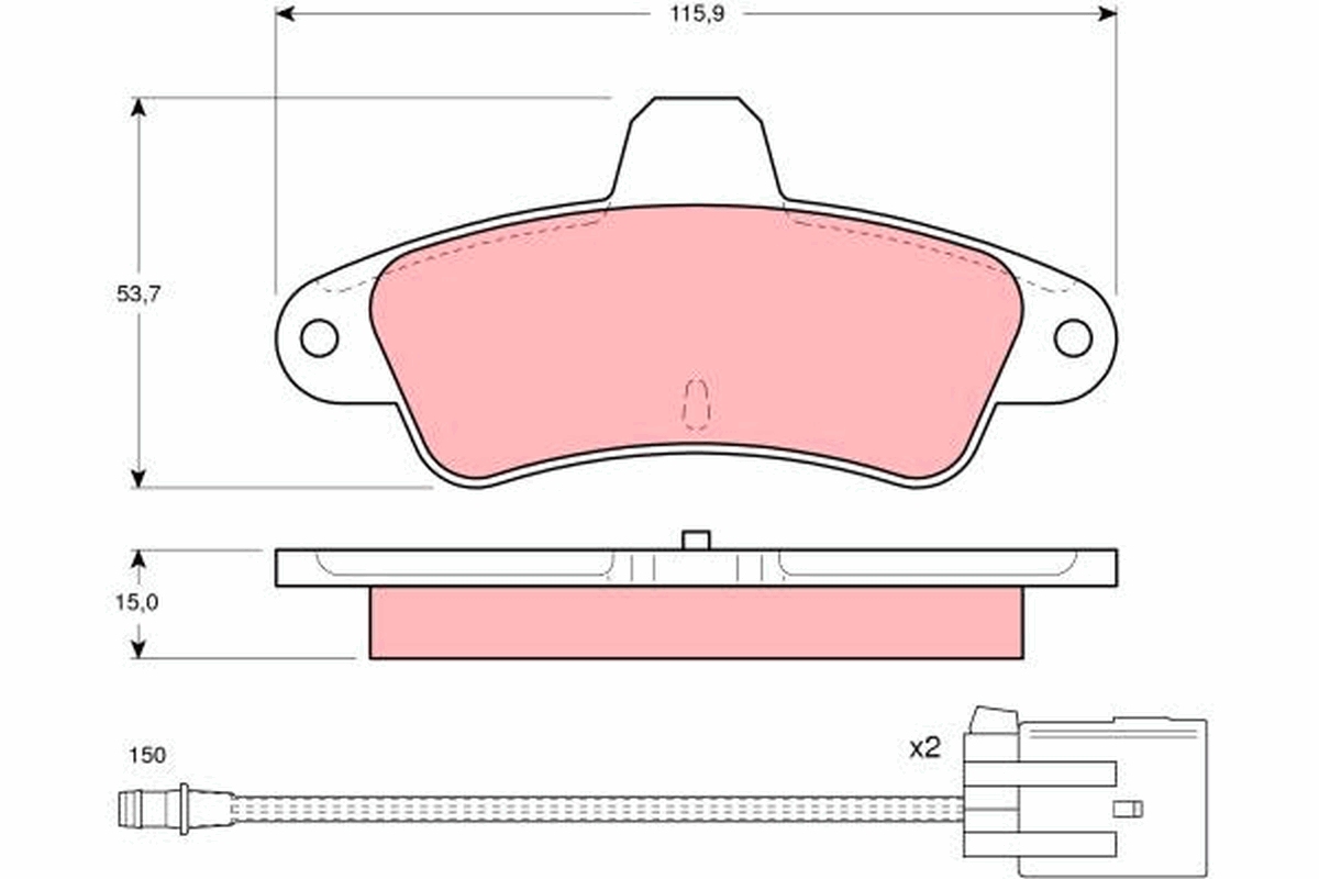 Kit pastiglie freno, Freno a disco - GDB1112 TRW