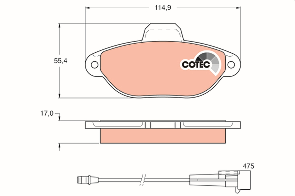 Brake Pad Set, disc brake - GDB1115 TRW