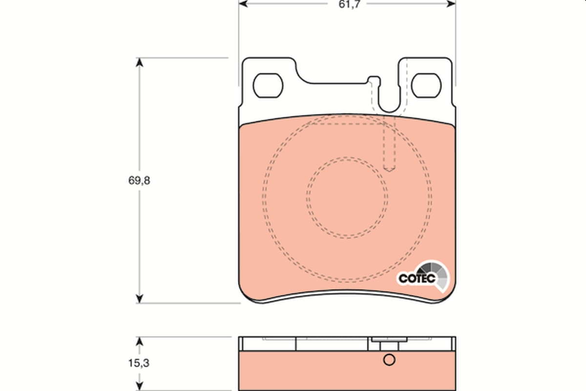 Brake Pad Set, disc brake - GDB1123 TRW