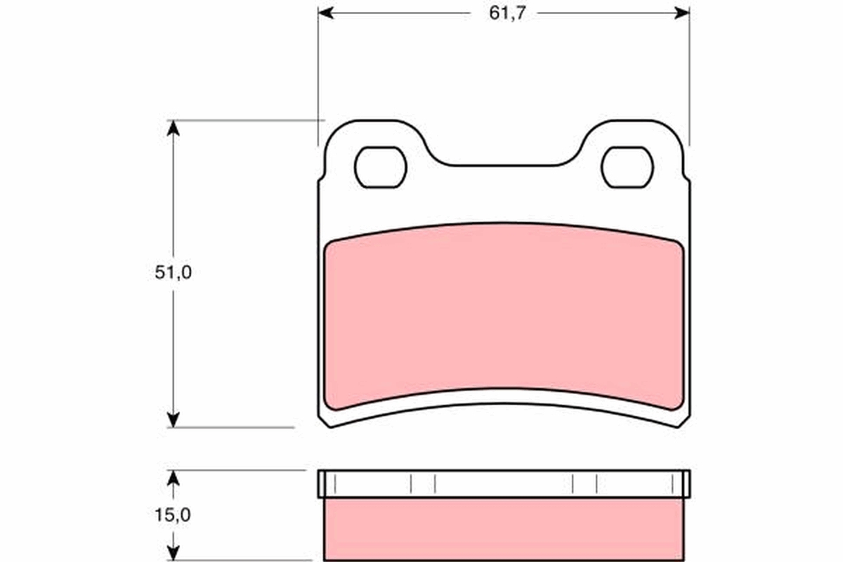 Brake Pad Set, disc brake - GDB1124 TRW