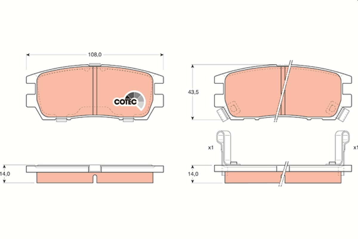 Brake Pad Set, disc brake - GDB1127 TRW