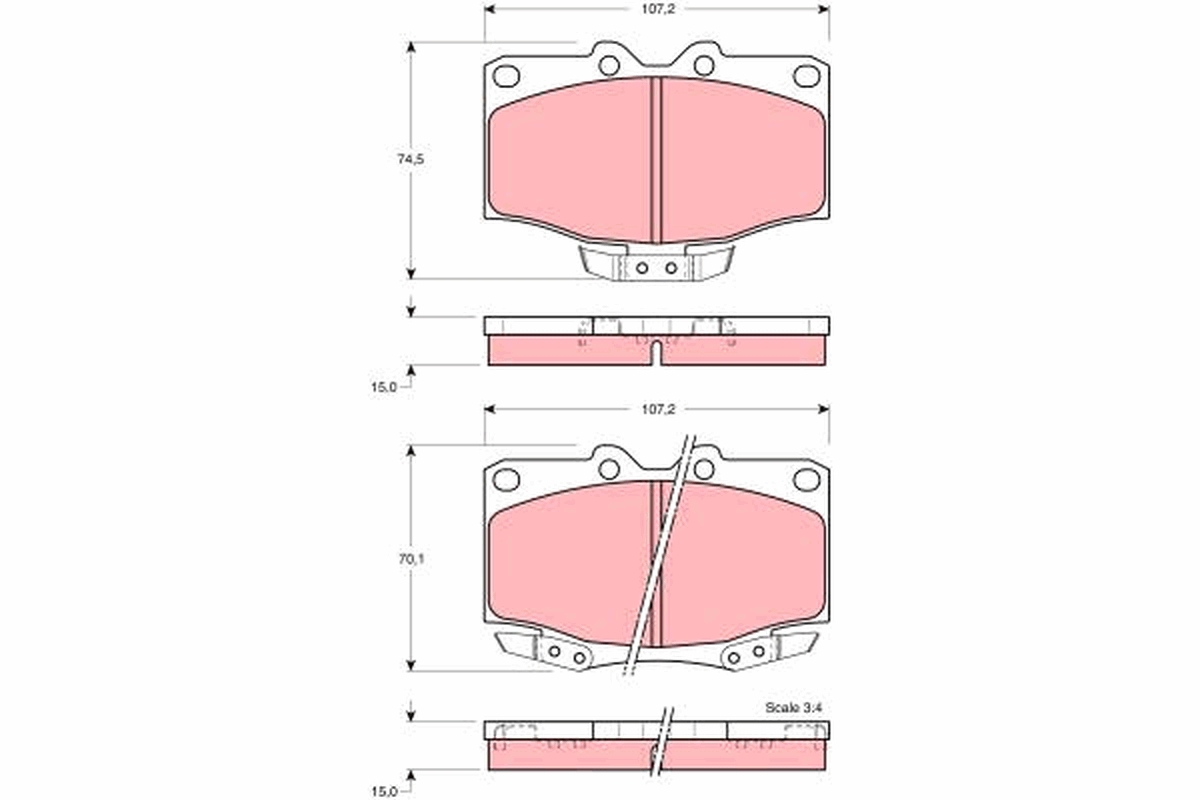 Brake Pad Set, disc brake - GDB1133 TRW
