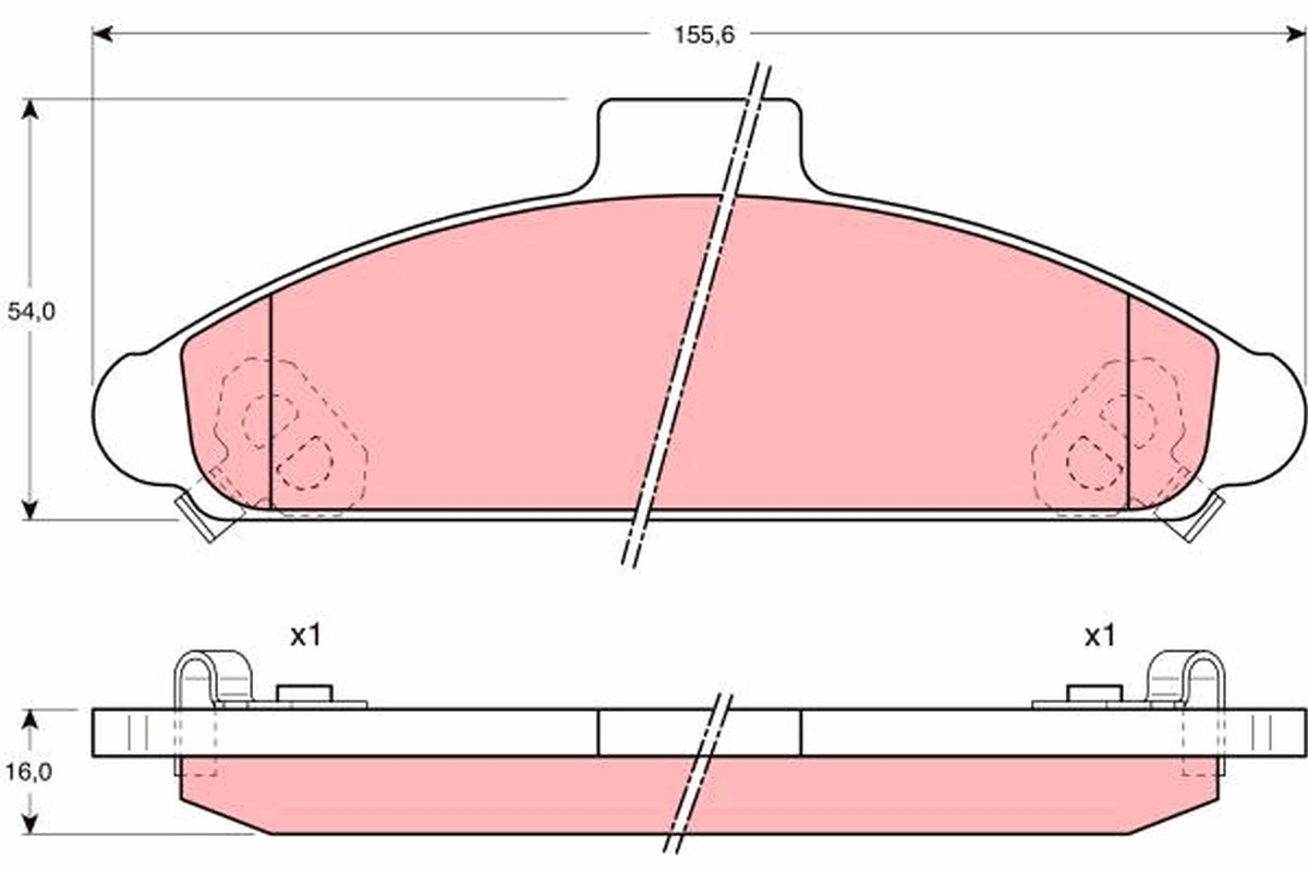 Brake Pad Set, disc brake - GDB1136 TRW