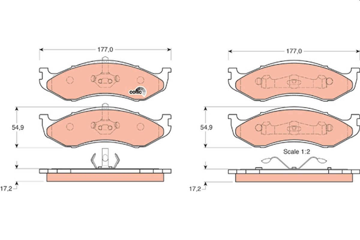 Brake Pad Set, disc brake - GDB1153 TRW