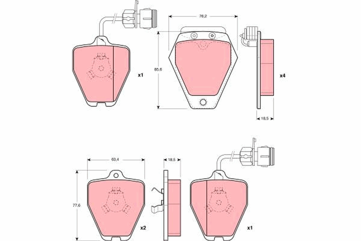 Brake Pad Set, disc brake - GDB1162 TRW