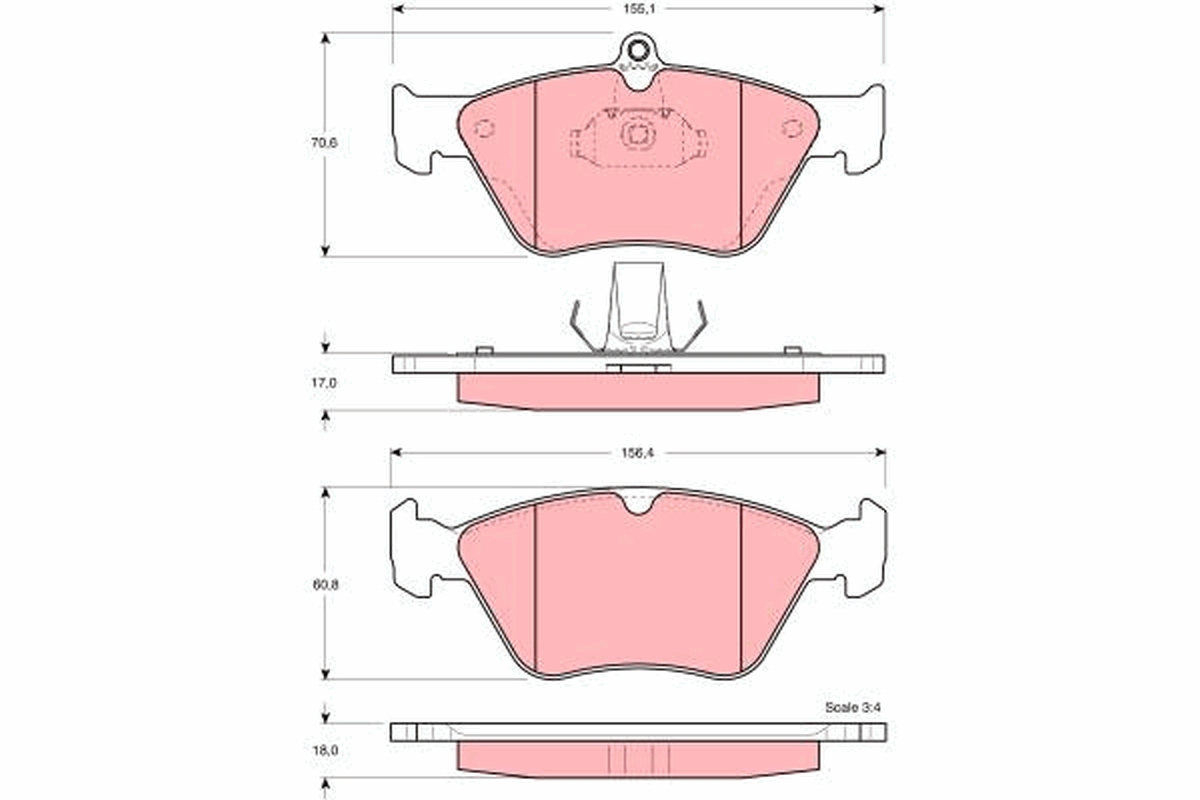 Brake Pad Set, disc brake - GDB1166 TRW