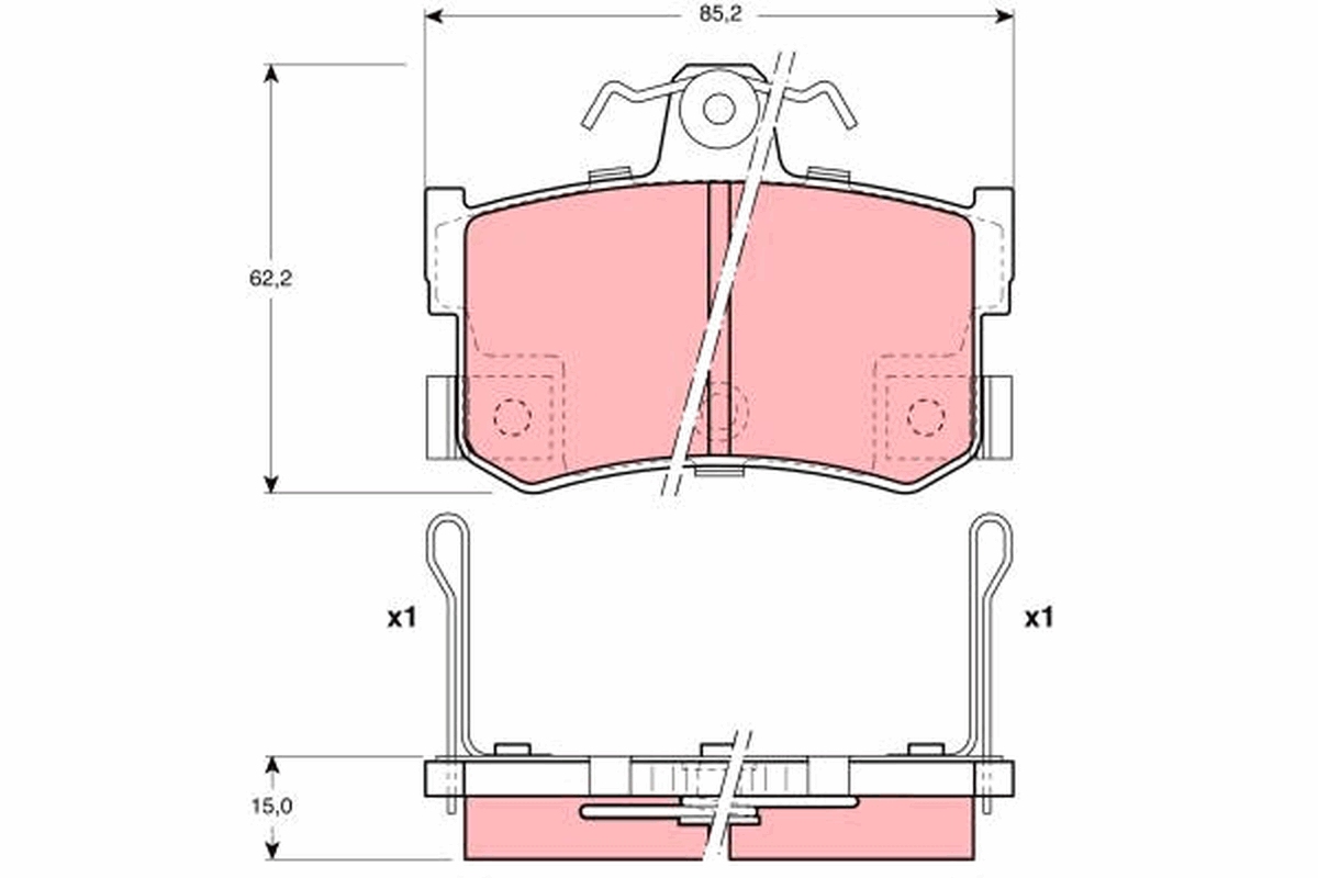 Brake Pad Set, disc brake - GDB1169 TRW
