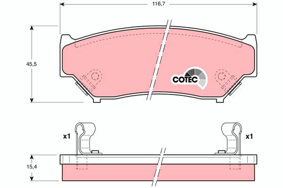 Brake Pad Set, disc brake - GDB1174 TRW