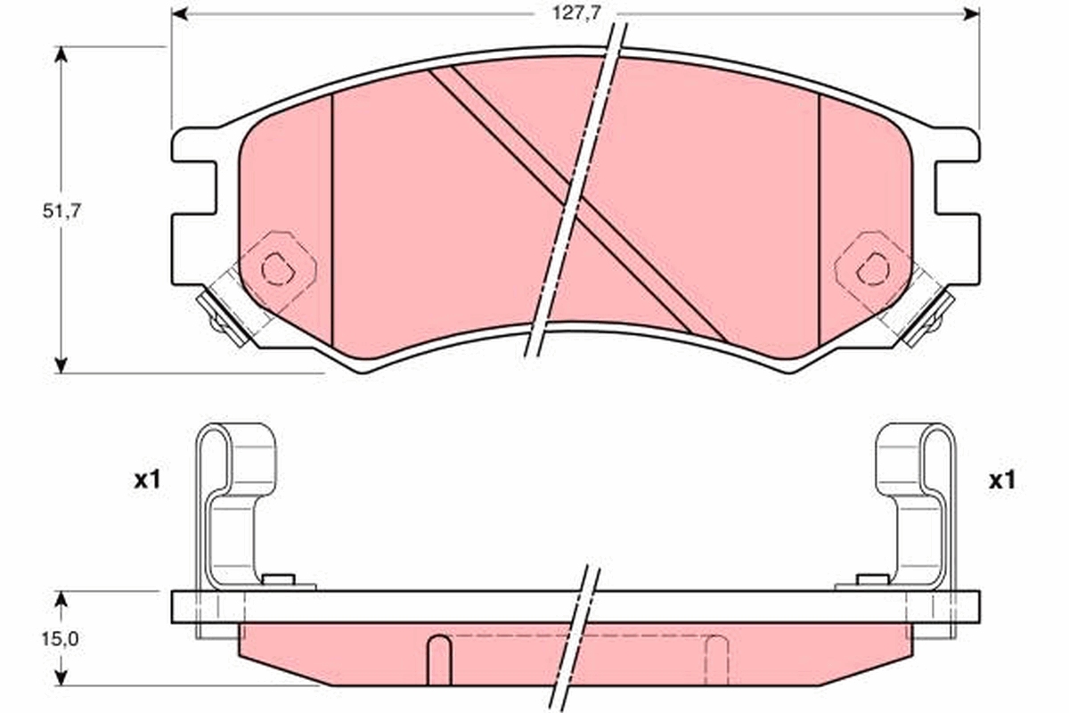 Kit pastiglie freno, Freno a disco - GDB1175 TRW