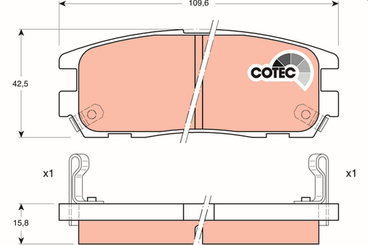 Brake Pad Set, disc brake - GDB1187 TRW
