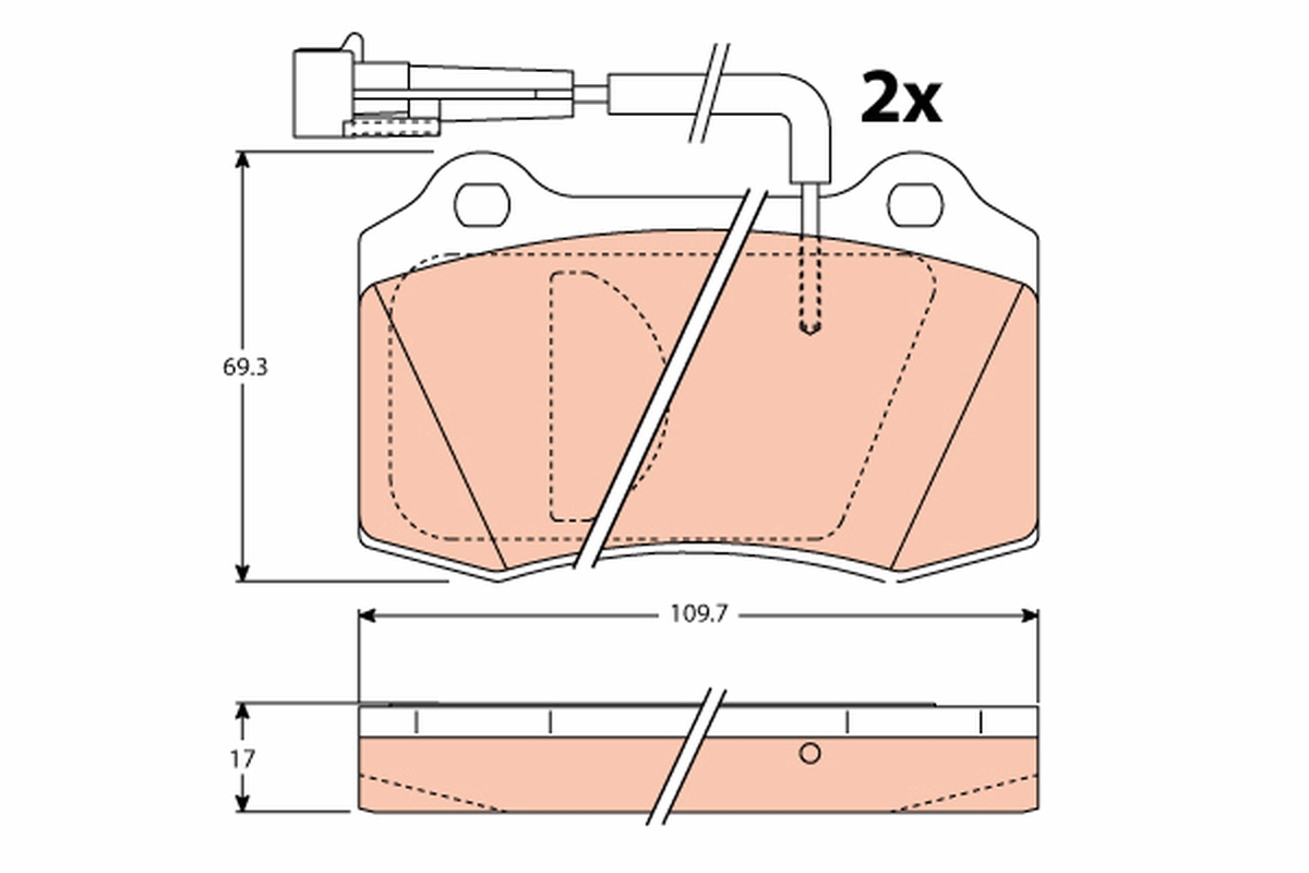 Kit pastiglie freno, Freno a disco - GDB1191 TRW
