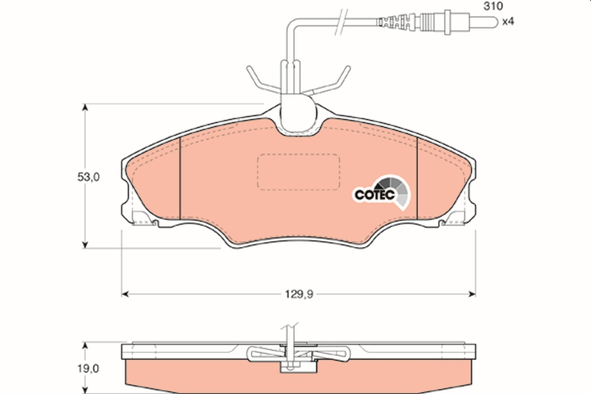 Brake Pad Set, disc brake - GDB1193 TRW