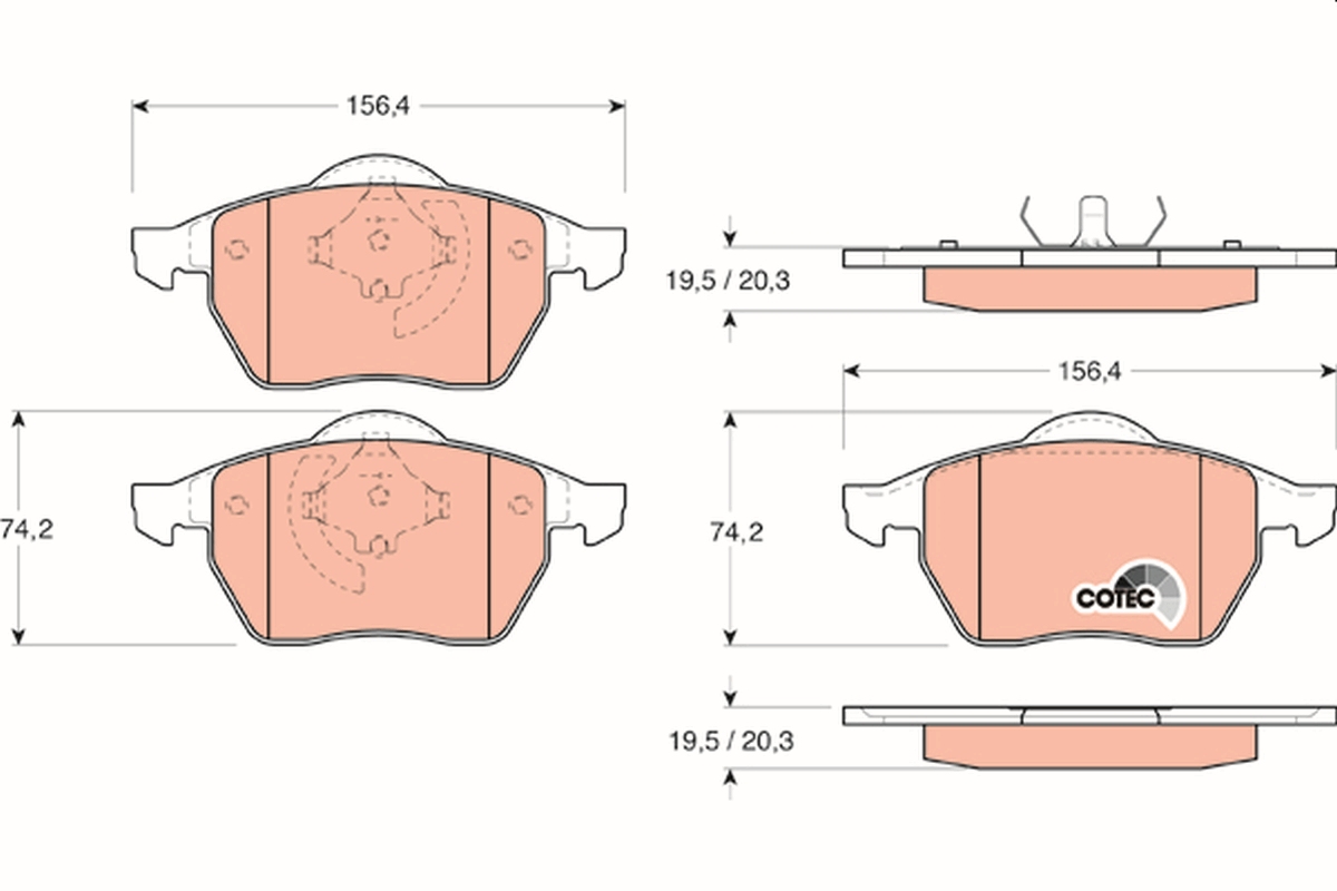 Brake Pad Set, disc brake - GDB1200 TRW