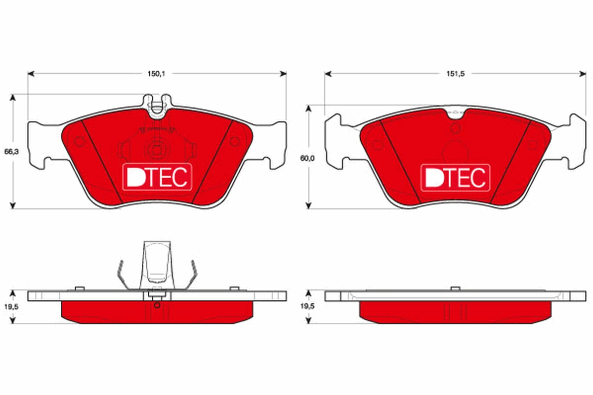Kit pastiglie freno, Freno a disco - GDB1205DTE TRW