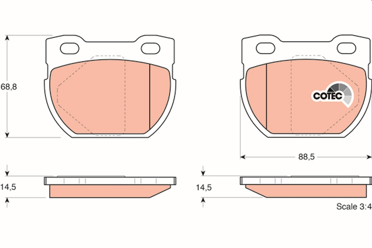Brake Pad Set, disc brake - GDB1209 TRW