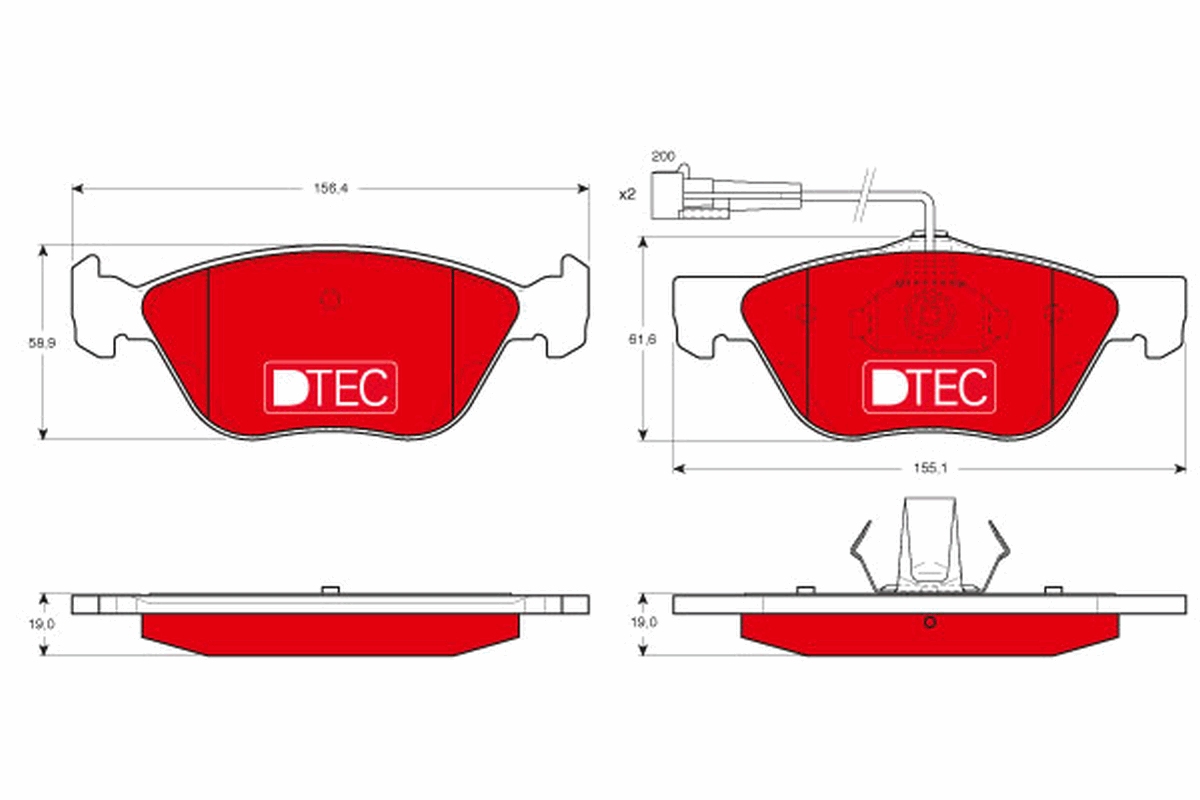 Kit pastiglie freno, Freno a disco - GDB1212DTE TRW