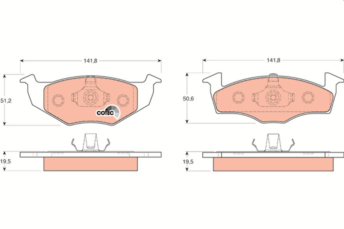 Brake Pad Set, disc brake - GDB1218 TRW