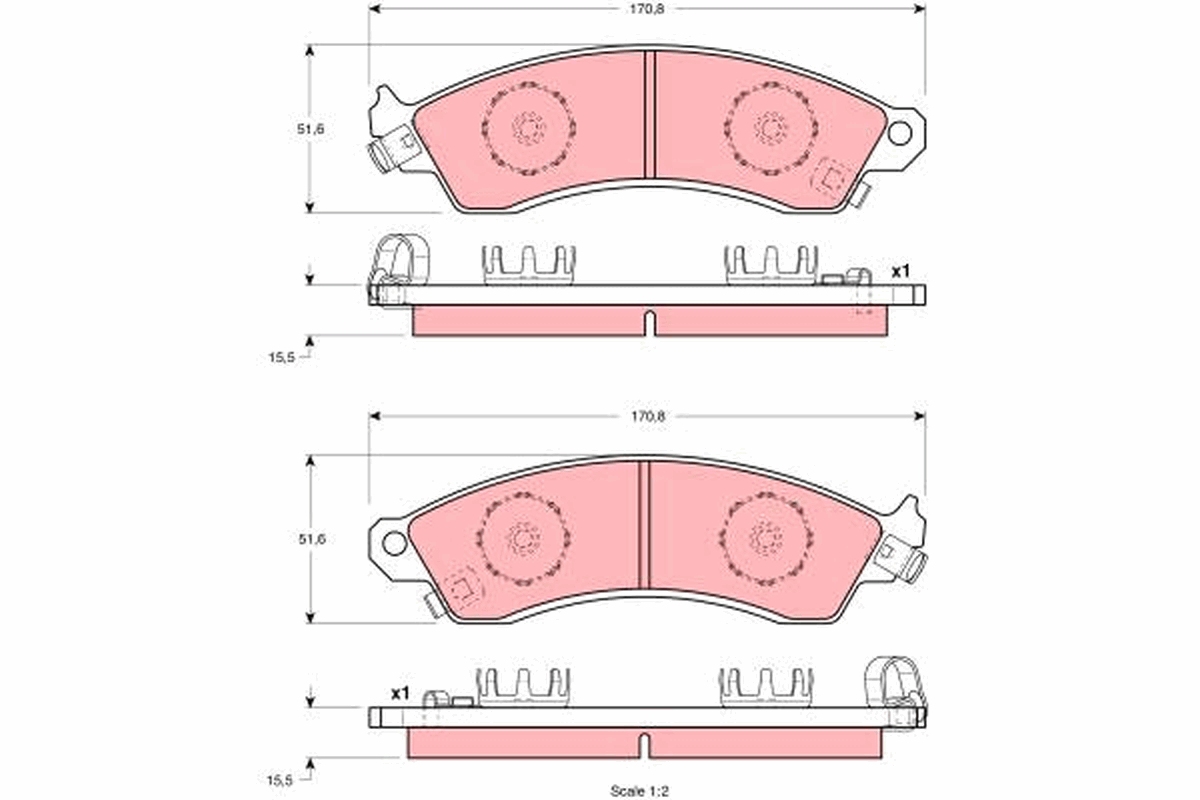Brake Pad Set, disc brake - GDB1226 TRW