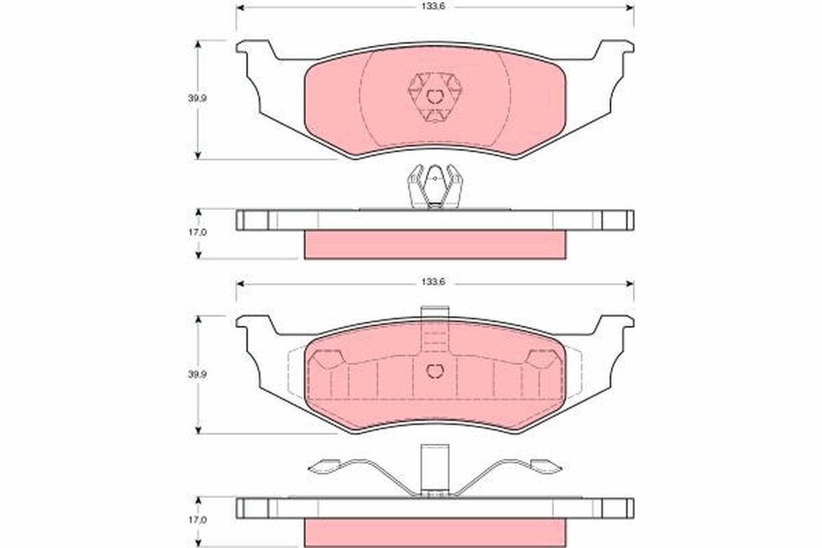 Brake Pad Set, disc brake - GDB1234 TRW