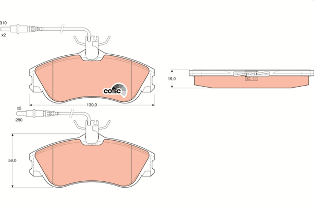Brake Pad Set, disc brake - GDB1260 TRW