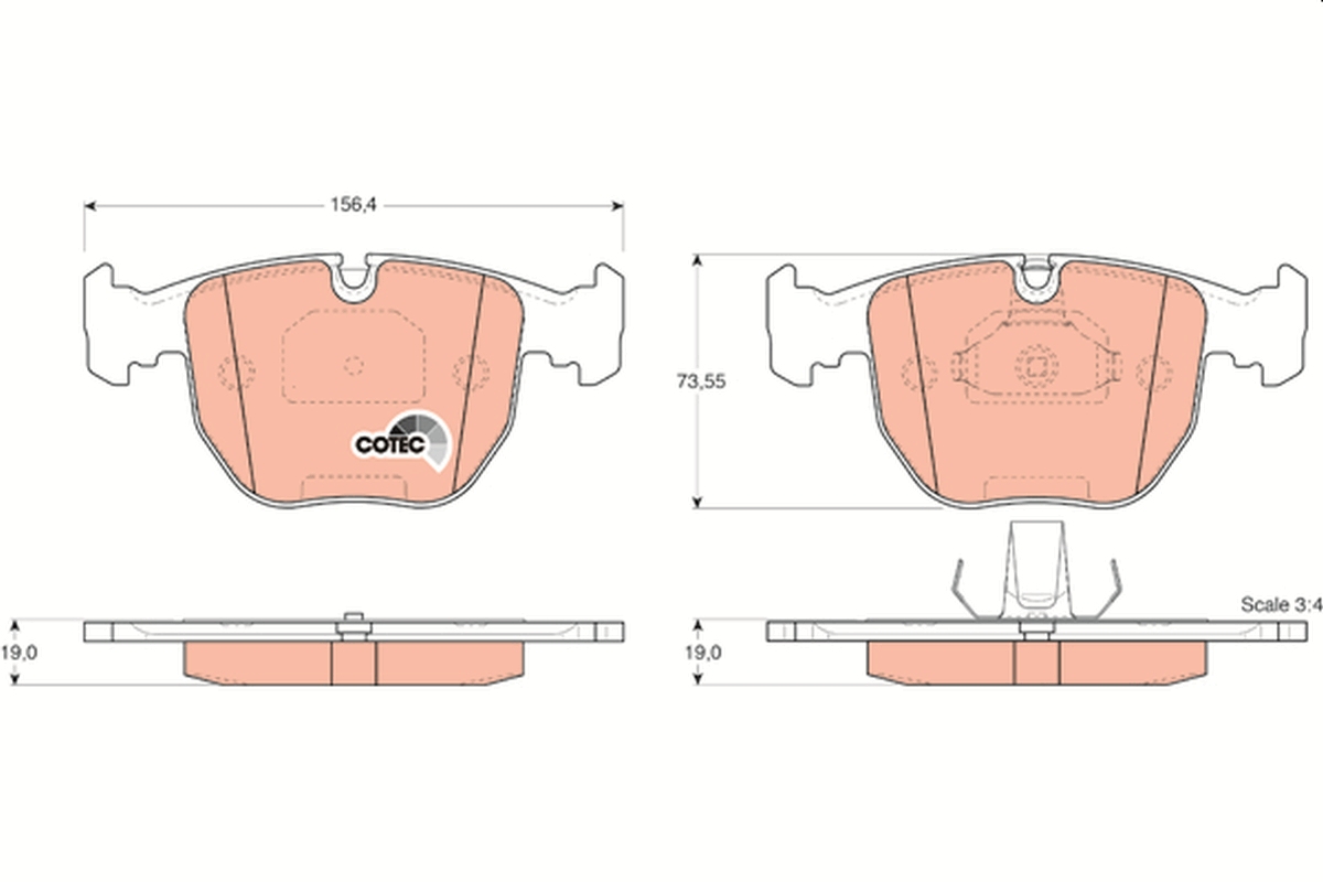 Brake Pad Set, disc brake - GDB1261 TRW