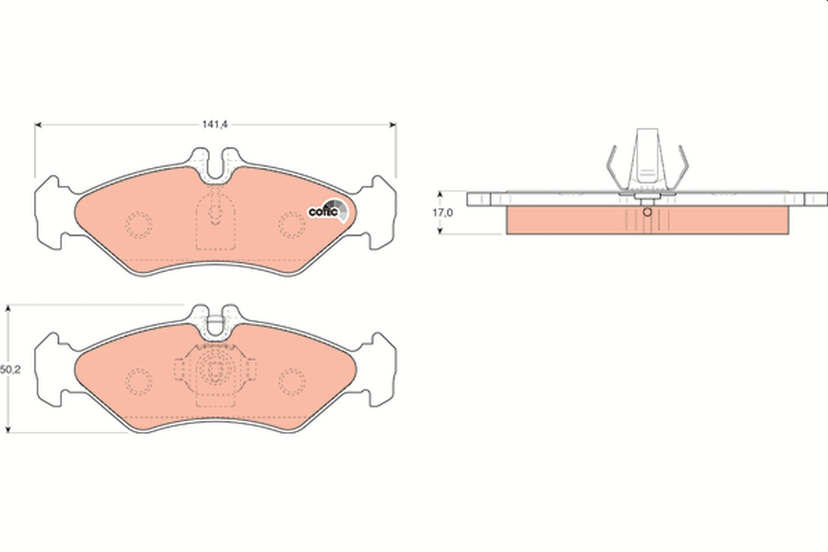 Brake Pad Set, disc brake - GDB1262 TRW