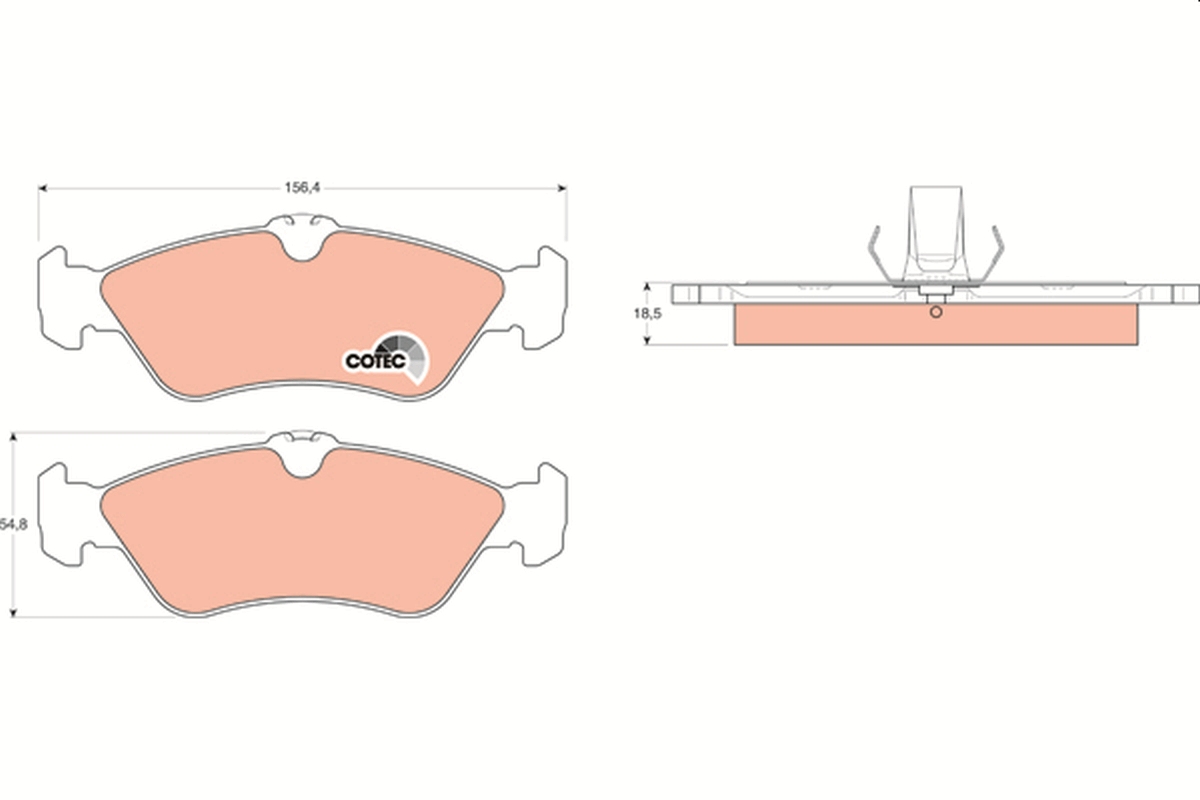 Brake Pad Set, disc brake - GDB1263 TRW