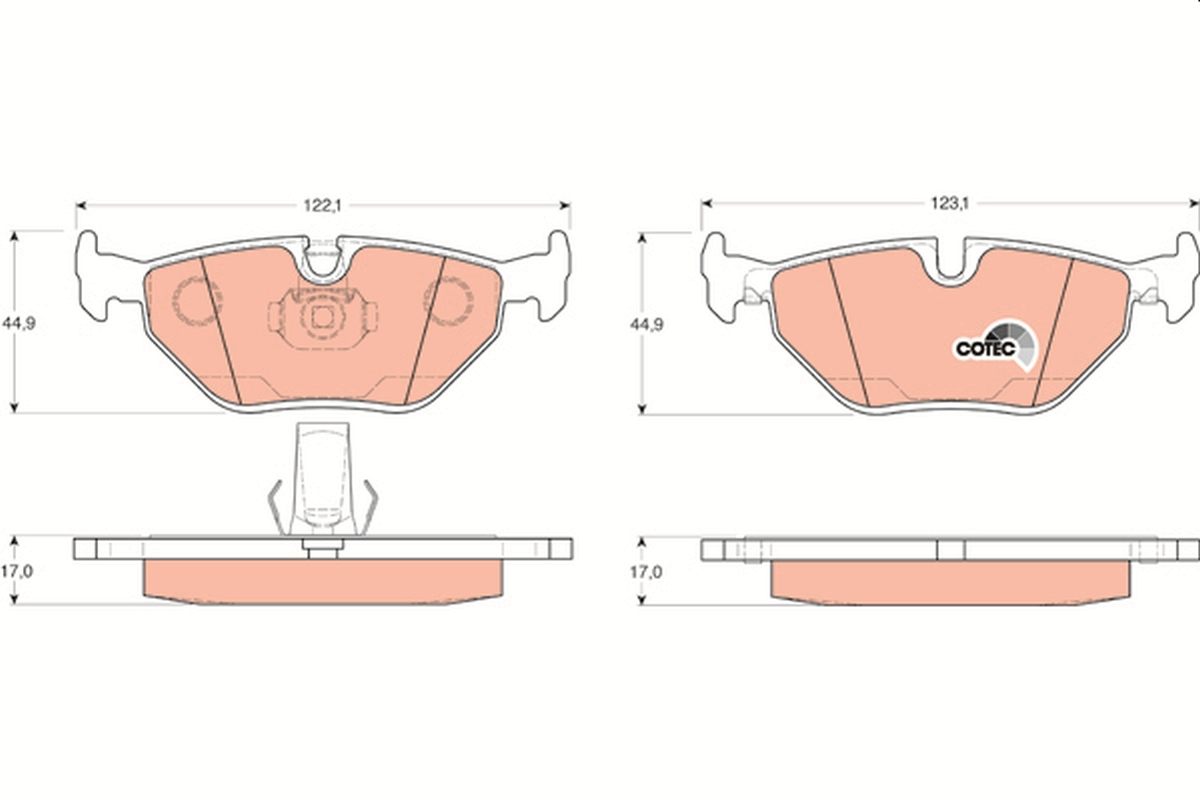 Brake Pad Set, disc brake - GDB1265 TRW