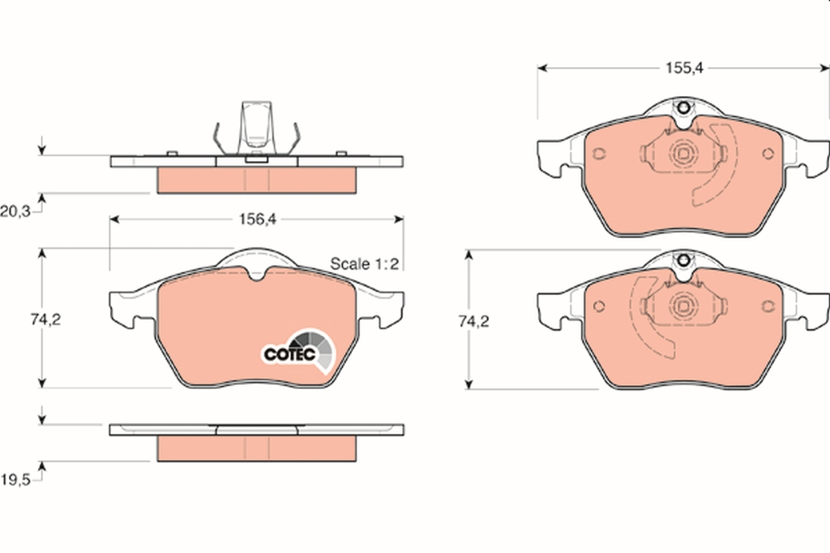 Brake Pad Set, disc brake - GDB1271 TRW