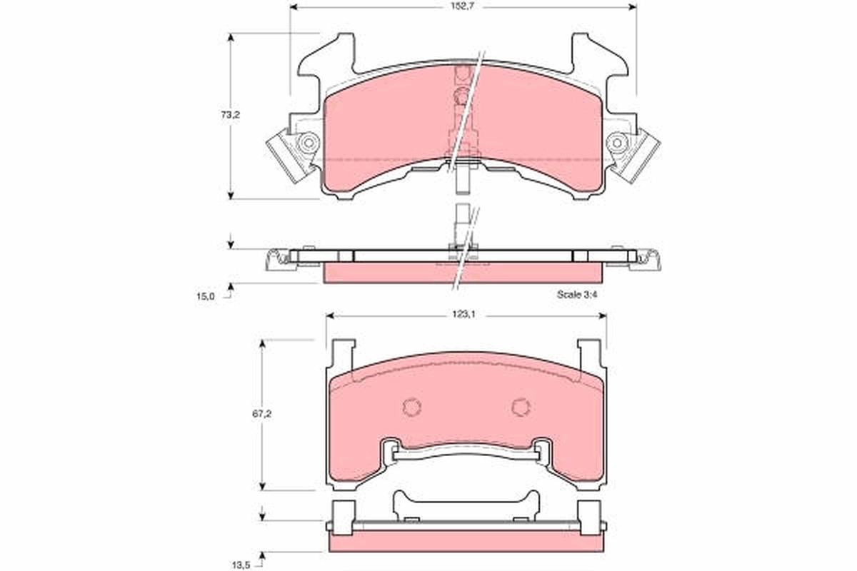 Brake Pad Set, disc brake - GDB1272 TRW