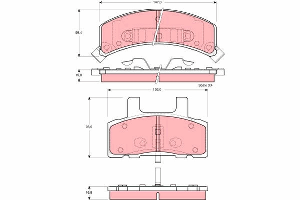 Brake Pad Set, disc brake - GDB1273 TRW