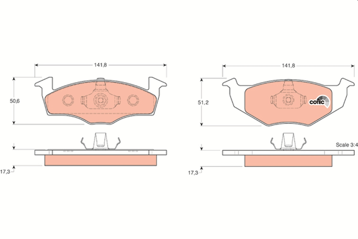 Brake Pad Set, disc brake - GDB1274 TRW