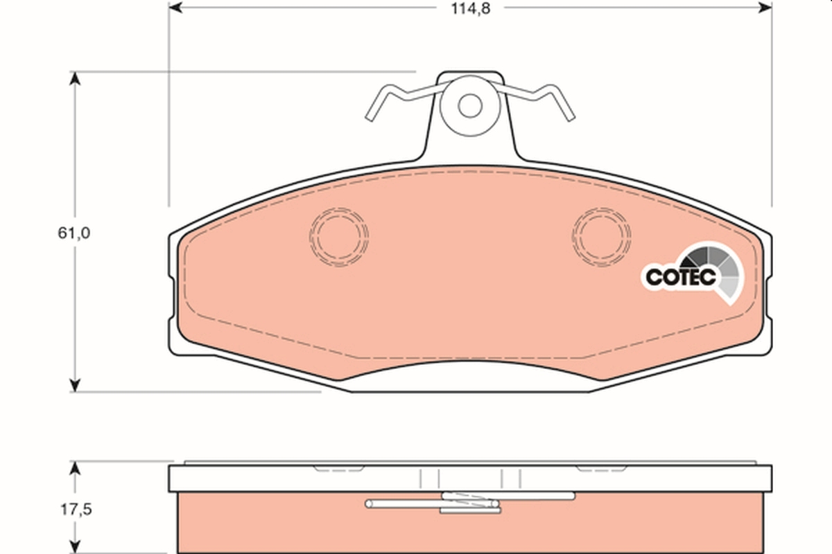 Brake Pad Set, disc brake - GDB1280 TRW