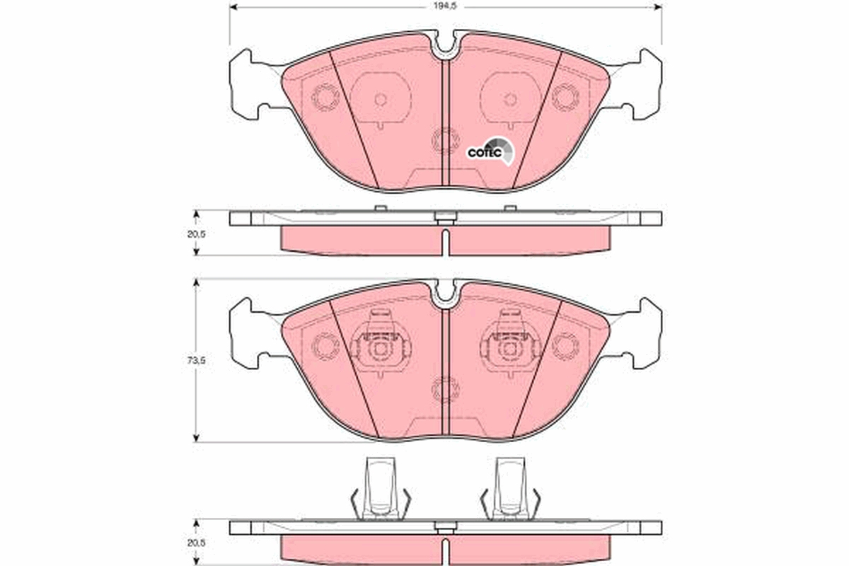 Brake Pad Set, disc brake - GDB1285 TRW