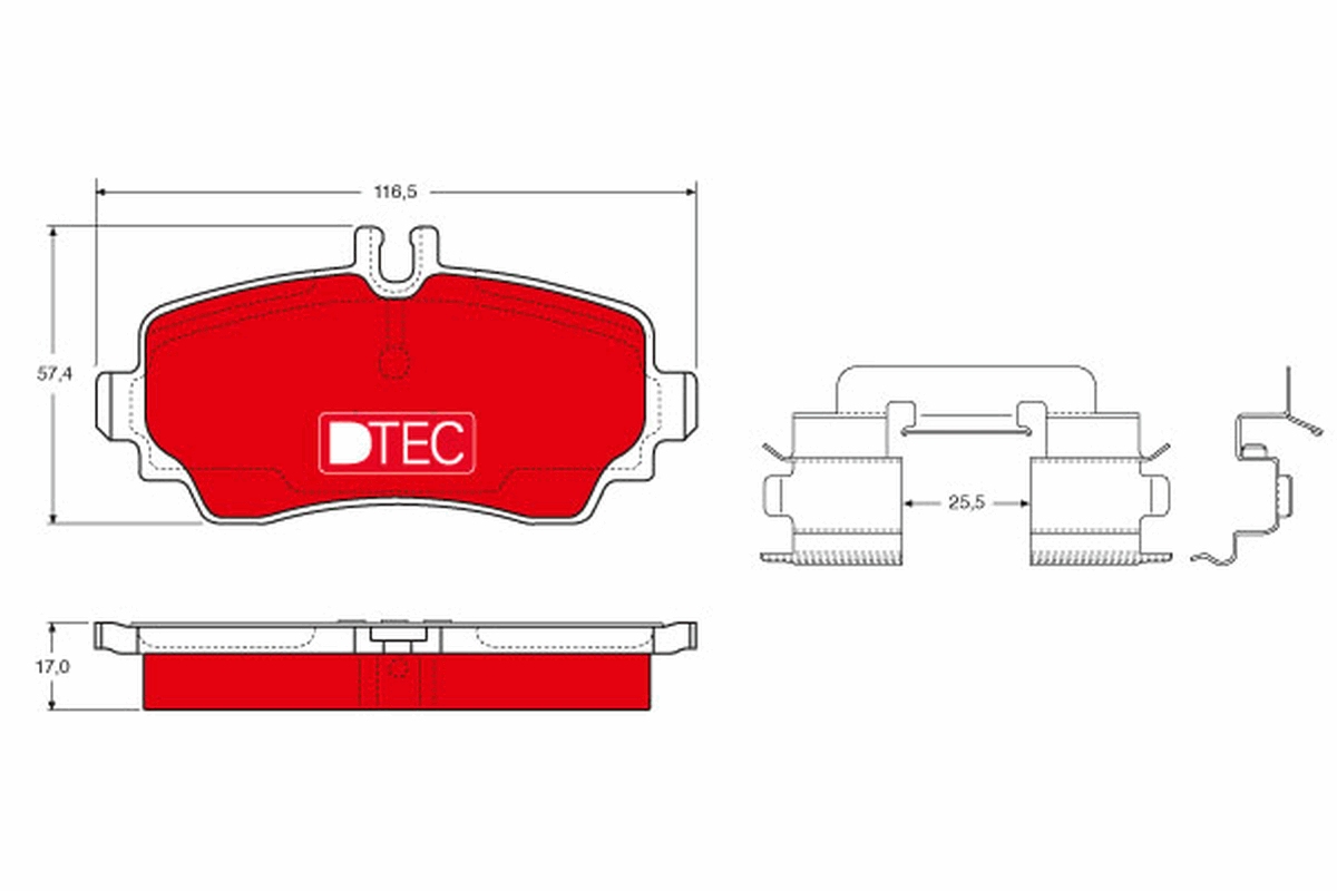 Brake Pad Set, disc brake - GDB1293DTE TRW