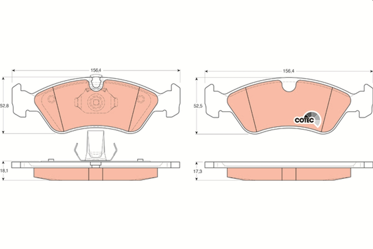 Brake Pad Set, disc brake - GDB1300 TRW