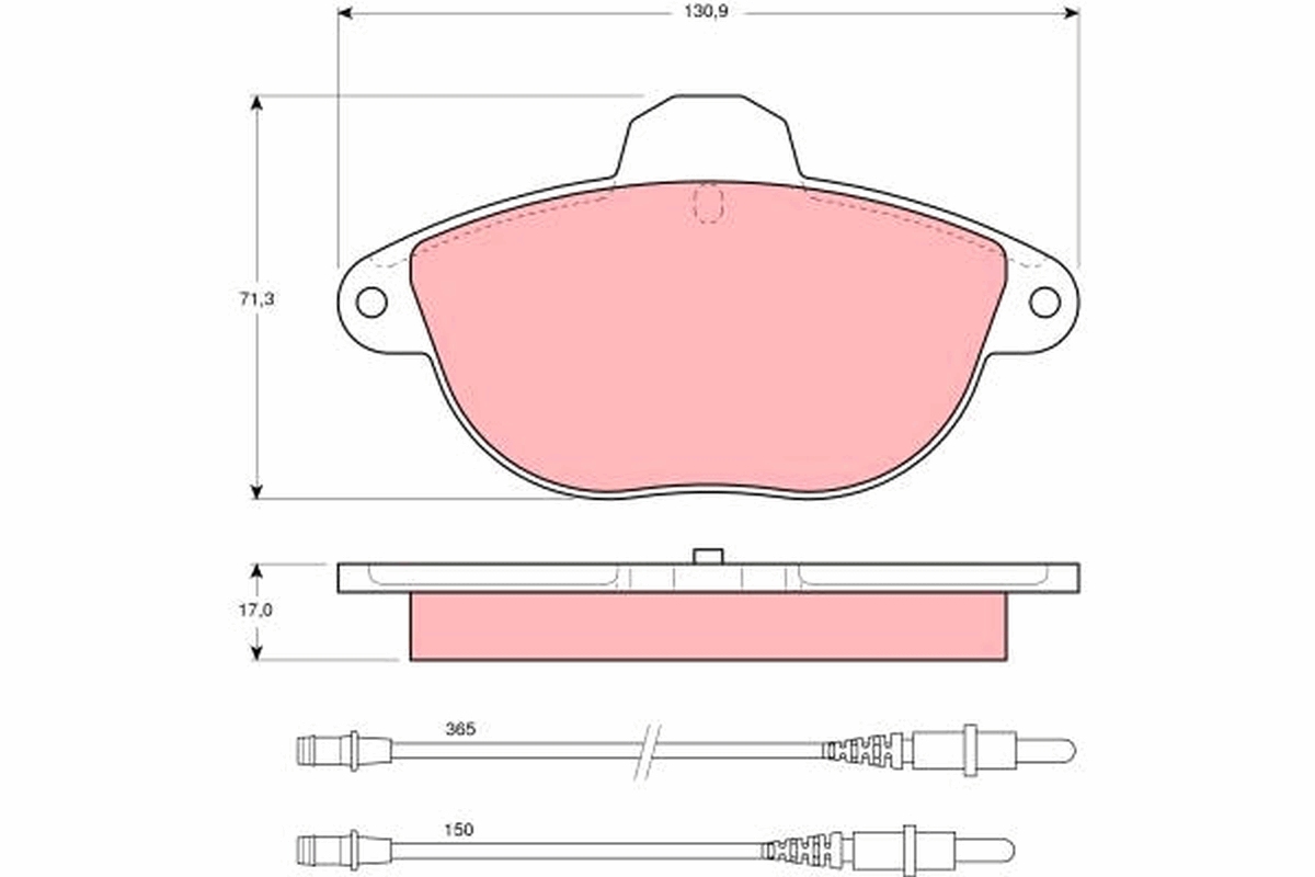 Brake Pad Set, disc brake - GDB1301 TRW