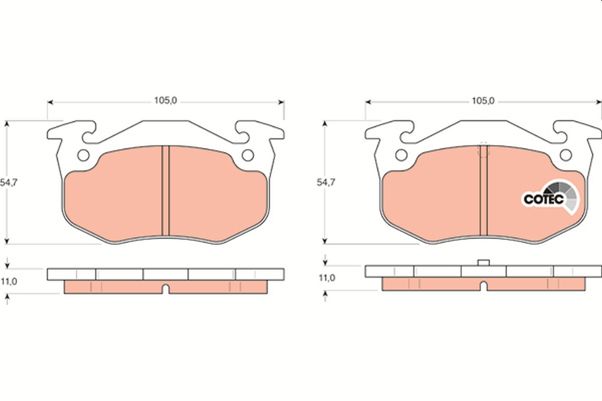 Brake Pad Set, disc brake - GDB1305 TRW