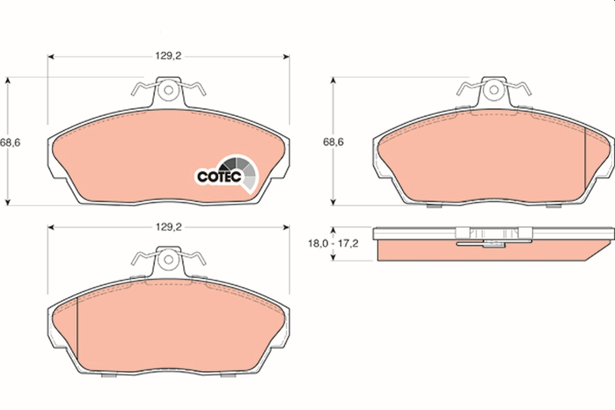 Brake Pad Set, disc brake - GDB1319 TRW