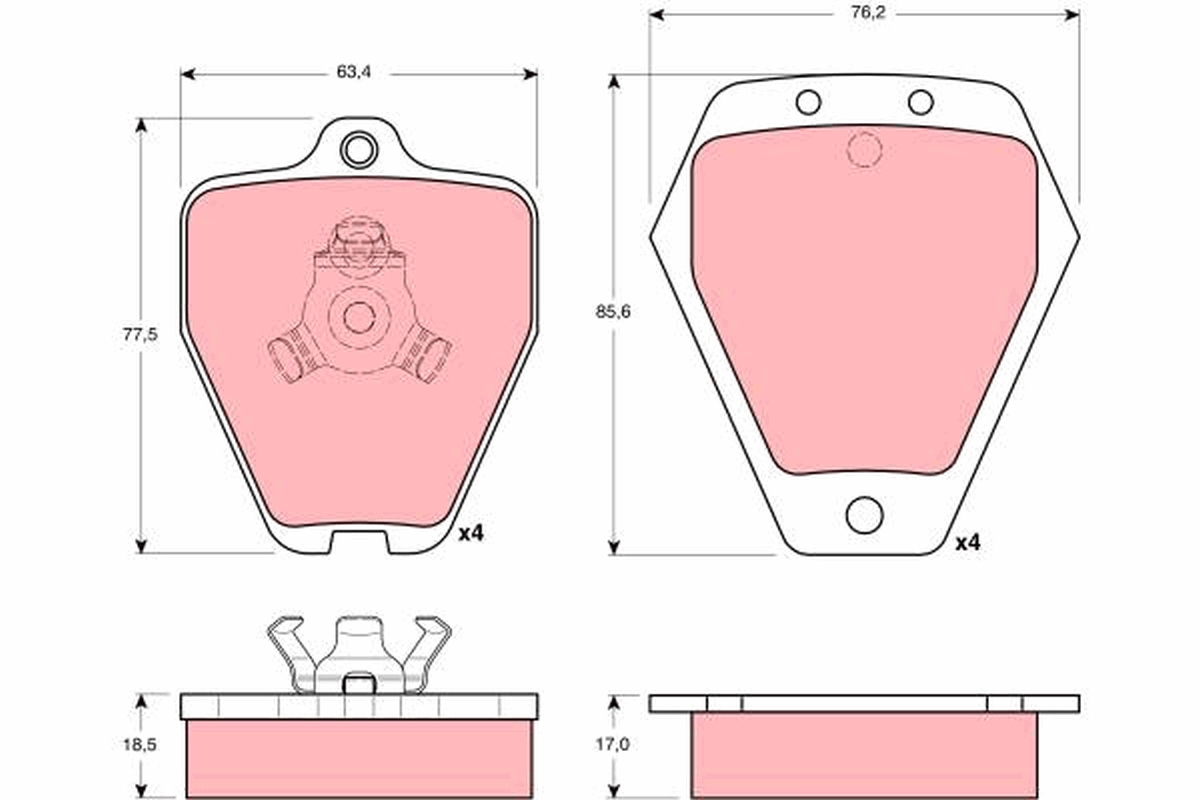 Brake Pad Set, disc brake - GDB1323 TRW
