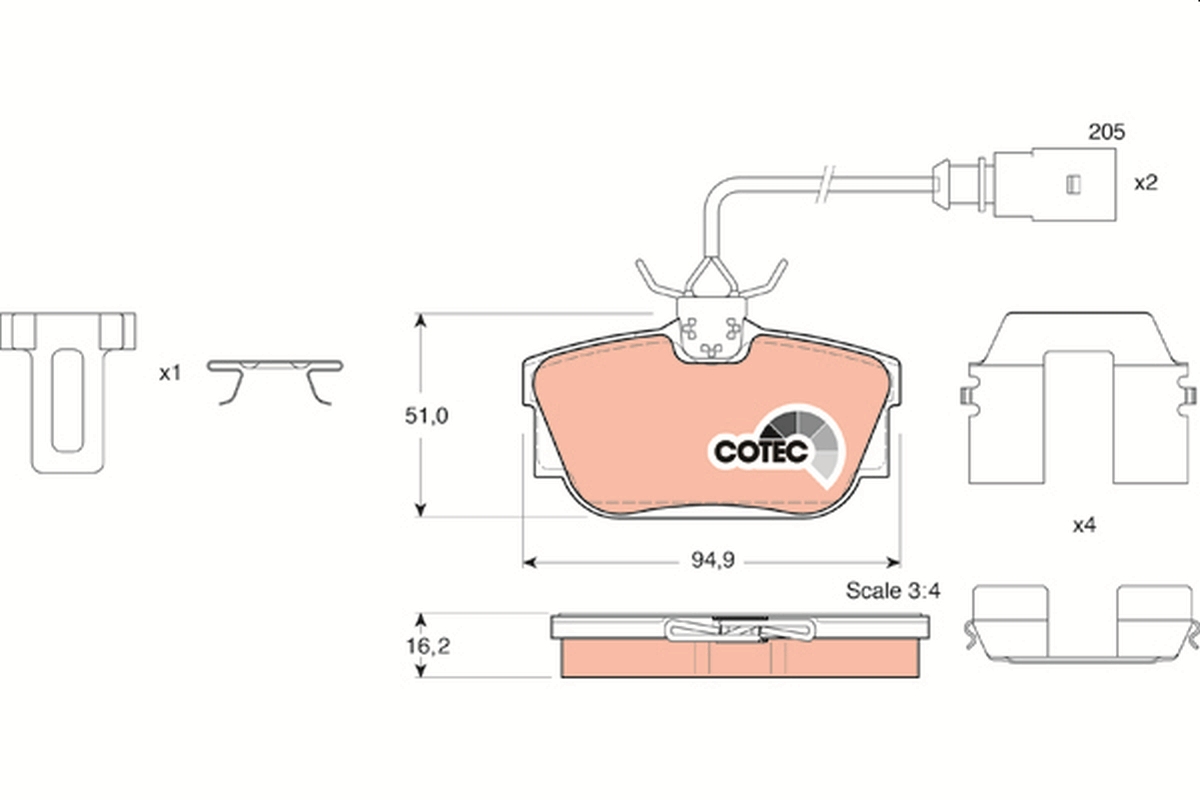 Brake Pad Set, disc brake - GDB1326 TRW
