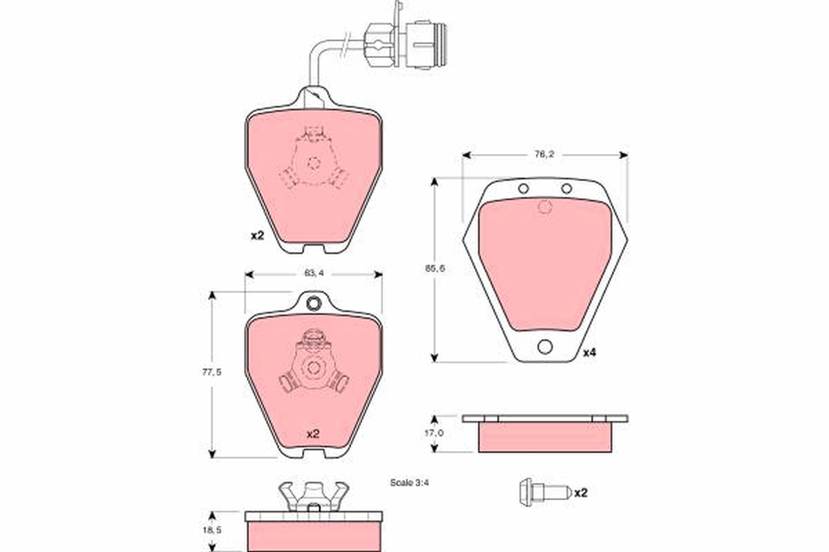 Brake Pad Set, disc brake - GDB1329 TRW