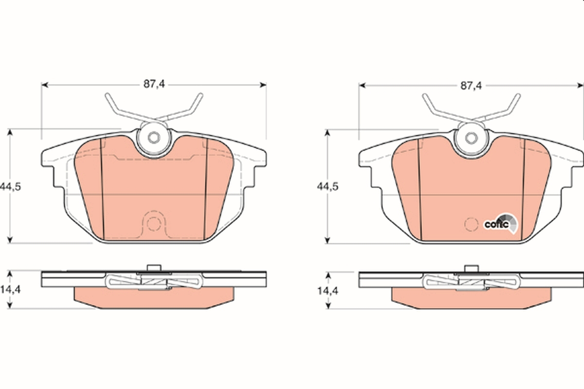 Brake Pad Set, disc brake - GDB1333 TRW
