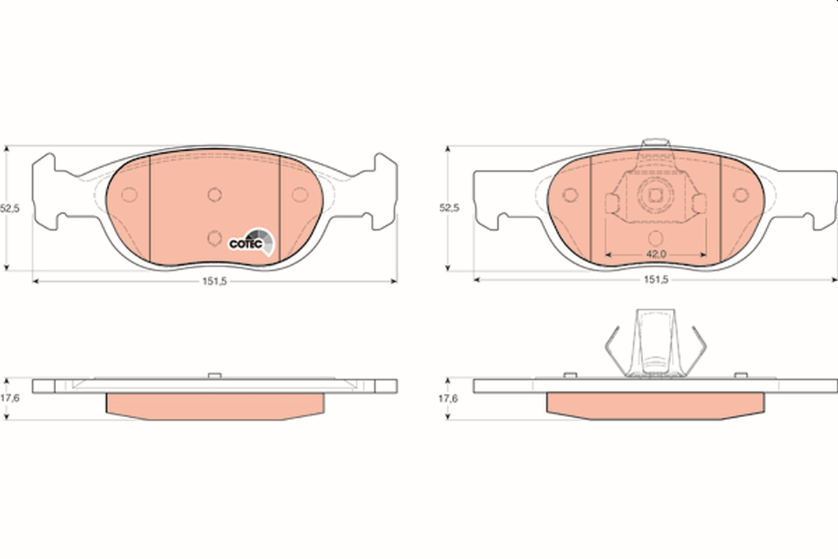 Brake Pad Set, disc brake - GDB1339 TRW
