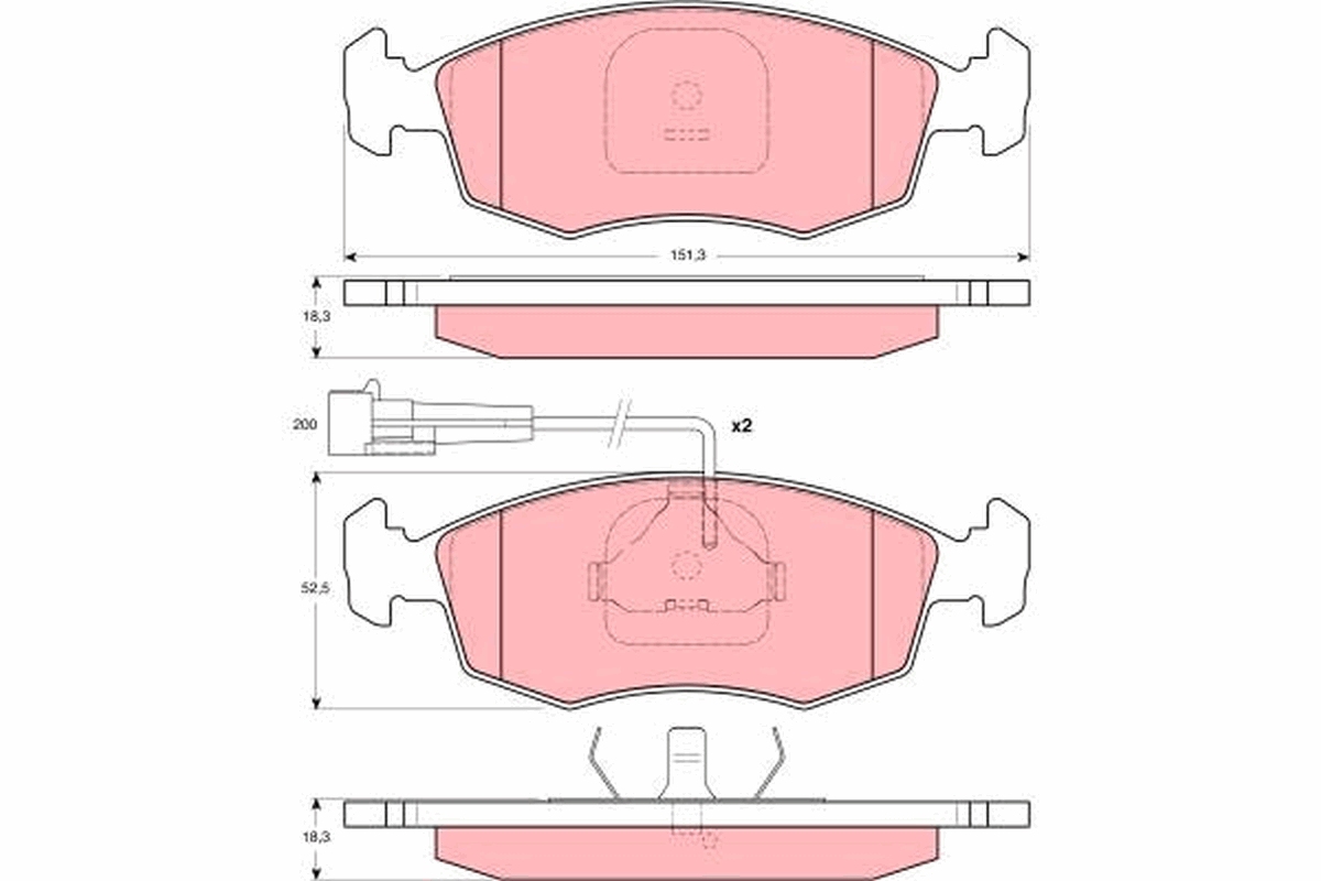 Brake Pad Set, disc brake - GDB1341 TRW