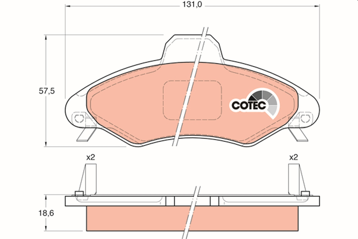 Brake Pad Set, disc brake - GDB1349 TRW