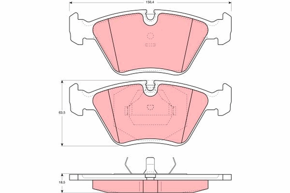 Brake Pad Set, disc brake - GDB1355 TRW