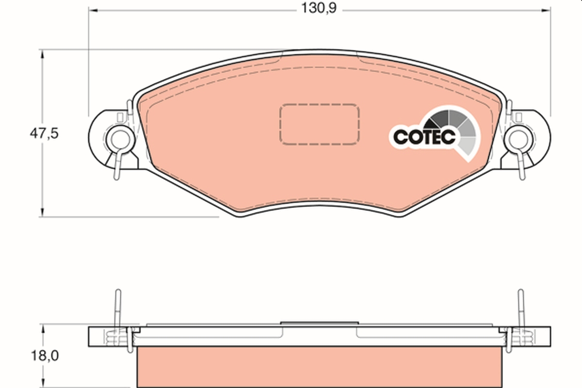 Brake Pad Set, disc brake - GDB1361 TRW